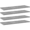 vidaXL Ripiani per Libreria 4pz Grigio Cemento 60x20x1,5cm Multistrato