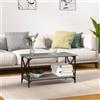 KTHLBRH Tavolino da Salotto Classico in Legno Multistrato Grigio Sonoma con Piano Pratico e Scaffale Aperto, Struttura in Ferro Stabile per Soggiorno, Dimensioni 80x45x45 cm