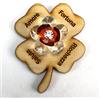 DLM Bomboniere DLM-32450-ambra (Kit 6 Pezzi) Calamita Quadrifoglio Portafortuna in Legno Fiore in Cristallo Segnaposto Confettata bomboniera