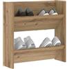 vidaXL Mobile per scarpe Rovere artigianale 60 x 18 x 60 cm, Mobile Porta Scarpe per Corridoio, Stile Moderno, Organizer Salvaspazio, Compatto e Pratico