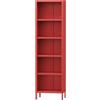 Jan Nowak Libreria da Parete in Metallo - MARIO | Mobile Libreria Industriale con 4 Ripiani Regolabili (4 x 30 kg) e Montaggio a Parete | Libreria Scaffale Scintillante | 50 x 180 x 35 cm | Rosso