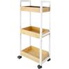 LANTUS Carrello portaoggetti con ruote, da dessert, con serratura, carrello di servizio per ufficio, soggiorno, cucina, capacità 25 kg, 20 x 30 x 80 cm, bianco