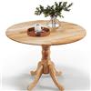 LIFEZEAL Tavolo da Pranzo Rotondo, in Legno Massello, Vintage, Salvaspazio, a 4 Posti, Tavolo da Cucina, Ø100x73cm, Ampio Piano, per Sala, Soggiorno, Ristorante, Max 100kg (naturale)