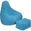 Loft 25 Sedia a Sacco per Adulti in Velluto a Coste, Ideale per Soggiorni e Sale Giochi, Poltrona a Sacco Con Riempimento, Comodo Pouf a Sacco (Bean Bag + Poggiapiedi, Alzavola)