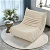 JDEFARF Lussuoso divano a sacco Sherpa con memory foam ad alta densità, poltrona da salotto in peluche per adulti e ragazzi, sedia da pavimento per soggiorno, camera da letto, ufficio, salotto (beige)