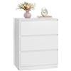 VASAGLE KAILYN Collezione - Cassettiera con 3 Cassetti, Comò, Mobile con Cassetti, Porta Abiti, 40 x 60 x 75 cm, Stile Moderno, Bianco Neve LTS613WE01