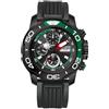 REEF TIGER Fashion Aurora Stalker Orologio meccanico multifunzionale 45 mm quadrante blu super luminoso impermeabile cinturino in gomma orologio automatico RGA3053