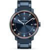 Lilienthal Berlin Orologio automatico Neolux Blue Orange - Orologio da uomo in acciaio chirurgico blu con movimento automatico e vetro zaffiro - 42,5 mm, Bracciale in acciaio inox blu