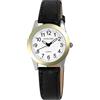 Excellanc Orologio da donna in ecopelle, con lancette luminose, analogico, al quarzo, 1900289, nero, bianco, nero.
