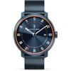 Lilienthal Berlin Orologio automatico Neolux Blue Orange - Orologio da uomo in acciaio chirurgico blu con movimento automatico e vetro zaffiro - 42,5 mm, Bracciale in rete blu