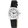 Excellanc Orologio da donna in ecopelle, con lancette luminose, analogico, al quarzo, 1900289, nero/bianco
