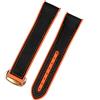 dayeer Cinturino in gomma di nylon per Omega x Swatch uomini deployante fibbia cinturino orologio accessori silicone braccialetto catena, chiusura oro arancione, 20mm