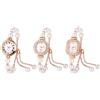 JewelryWe Orologio da polso da donna, al quarzo, analogico, rotondo, piccolo, oro rosa, impermeabile, cinturino regolabile in acciaio inox, per uso quotidiano