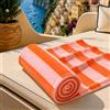 PETTI Artigiani Italiani - Telo Mare Microfibra, Asciugamano Mare o Piscina, Telo per Lettino Spiaggia, Grande 90x180 cm, Righe Rosa Arancio