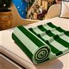 PETTI Artigiani Italiani - Telo Mare Microfibra, Asciugamano Mare o Piscina, Telo per Lettino Spiaggia, Grande 90x180 cm, Righe Verde Scuro Salvia