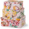 Soul & Lane Stabili scatole decorative in cartone con coperchio per la decorazione della casa | Beauty in Bloom - Set di 3 scatole di cartone per biglietti, buste, immagini