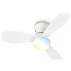 BRILONER - Ventilatore da soffitto con luce LED, telecomando, motore DC silenzioso con 3 velocità, CCT e luminosità regolabile, pale rimovibili, lampadario ventilatore da soffitto, 60 cm, bianco