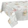 ANRO Tovaglia cerata, lavabile, facile da pulire, effetto loto, per esterni, in campagna, con fiori, 130 x 90 cm (rettangolare)