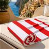 PETTI Artigiani Italiani - Telo Mare Microfibra, Asciugamano Mare o Piscina, Telo per Lettino Spiaggia, Grande 90x180 cm, Righe Bianco Rosso