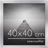 Americanflat Cornice 40x40 cm Argento - Cornice Quadrata in Legno MDF con Pannello Protettivo in Plastica e Ganci Integrati