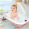 HUOLE Bagnetto Neonato,Vasca da Bagno Pieghevole Neonato Elementi Essenziali per i Neonati Vaschetta Bagnetto Bambini per Neonati e Bambini da 0 a 24 Mesi 80 * 50 * 23-Rosa