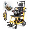 Afitdon Sollevatore elettrico per scale pieghevole portata 220 KG con cinghia in gomma, sedia a rotelle elettrica per salire scale con luci LED e cintura a quattro punti, barella di soccorso medica per anzian