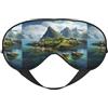 TTIGLHOH Norway Islands - Mascherina per gli occhi, reversibile, reversibile, oscurante, regolabile, morbida, per dormire e dormire