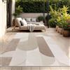 TT Home Tappeto Per Interni Ed Esterni Resistente Alle Intemperie Balcone Camera Da Letto Motivo Scandi Boho Unicolore Aspetto, Colore:Beige, Dimensione:200x290 cm