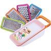 Contiup 4 in 1 Set di grattugie per Formaggio con Contenitore per Verdure Tritatutto grattugie per Cucina grattugia di plastica (Arancione)