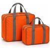 GX GARGIX Coppia Borse Termiche Mare Grande + Piccola - Set 2 Borse Frigo con Interno Isolante, Manici Resistenti e Zip, Ideali per Spiaggia, Picnic, Campeggio e Spesa Refrigerata (GX/TERM-ARANCIO)
