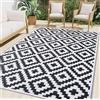 smiry Tappeto da giardino impermeabile, resistente ai raggi UV, reversibile, in plastica, per balcone, campeggio, picnic, cortile, 240 x 300 cm, nero e bianco