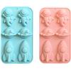Vastsea 2 Pezzi Stampi in Silicone per Astronauta, Torta Spazio Fondant Silicone Mold, Stampi in Silicone a Tema Spaziale, per Decorazione Torte Fai da Te, Astronauta, Universo, Luna