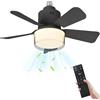 UOEONR Ventilatore da soffitto con luce e telecomando, E27 dimmerabile, ventilatore da soffitto LED, 3 velocità e tempistica, 45 cm, ventilatore a soffitto con luce per soggiorno, camera da letto, letto