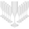 ActivoTex Calici Plastica Spumante per Matrimoni. Confezione da 12 Pezzi Bianco Bicchieri Flute Plastica Ultra Resistente Rigida Lavabili Vino Champagne Cava Versatili, Durevoli e Sicuri