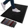 FB FunkyBuys Zerbino lavabile, per interni ed esterni, antiscivolo, resistente, in gomma, altamente assorbente, perfetto per cucina, casa e ingresso in hotel (nero, 40 x 60 cm)