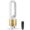 Vulaop Ventilatore senza rotore con telecomando, oscillazione a 80°, con timer da 8 ore, silenzioso, controllo touch, raffreddamento ad aria, ventilatore senza pale sicuro per camera da letto (oro)