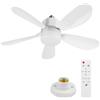 Generic Ventilatore da soffitto con luce | 42cm/52cm Ventilatore con lampadina a spina da | Ventilatori da soffitto con luci silenzioso dimmerabile con telecomando E27/B22 per camera da letto