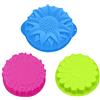 SENHAI Padella per stampi per dolci in silicone da 3 pezzi,SENHAI Pane Rotondo Grande Stampo per torta flan Modello di turbine Forma di lettere di girasole Anti-aderente Teglie