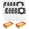 BaolijinMM 10 pezzi sacchetto aspirapolvere per WD4 WD5 WD6 WD5P WD6P MV4 MV5 MV6, e 2 filtri di sostituzione, KFI 4410 filtro (2.863-005.0) e KFI 487 sacchetto (2.863-006.0)