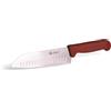 BBQ KING SPICES ARE ALWAYS THE SECRET BBQ King Coltello BBQ Santoku 18 cm by Ambrogio Sanelli, Lama in Acciaio Tedesco, Impugnatura Ergonomica con Antiscivolo, Perfetto per BBQ, 100% Made in Italy, 18 cm