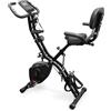 Phoenix Fitness Cyclette pieghevole per interni - 4 in 1 Fitness Bike con bicicletta verticale e reclinata, 16 livelli di resistenza magnetici, bande di resistenza, display LCD e monitor di impulsi