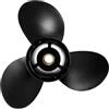 Generico Compatibile for Evinrude Johnson, Elica Fuoribordo in Lega di Alluminio Nera A 3 Pale, 15-35HP, 10x13, 14 Denti Scanalati