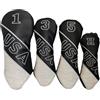 Hellery 4 Pezzi Golf Club Headcover Copri Driver Copertura Club Protettore Accessori PU Cucitura Moderna Antisfregamento Adatto per Donne Uomini Gioco Golf, Nero