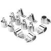Generic Set di Accessori per Barche Durevoli Aspetto a Specchio Scivolo a 6 Ganasce + 4 Tappi Terminali a Occhiello + 2 Cerniere di Coperta Bimini Top a 3 Archi per Moderne 22 Mm 7/8 Pollici