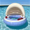 Matoebyr Salvagente Neonato con Parasole Anti-UV, Galleggiante Piscina Bambini 0-4 Anni Antiribaltamento, Ciambella Mare con Maniglia e Sedile Sicuro per Giochi d'Acqua e Feste in Estate