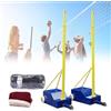 Koyike Combo Sistema Pallavolo da Giardino con Pali, Rete Volley Portatile Robusta, Kit Badminton Professionale Regolabile in Altezza per Interno ed Esterno