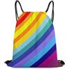 Generic Pride LGBT Flag Rainbow Stripe Borsa Palestra Gym Sack Moda Unisex per Vita Quotidiana Donna Nuoto Borsa con Cordoncino 36X42Cm