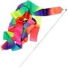 DSFIHJO Nastri da Danza Nastri da Ginnastica ritmici con Barra Girevole, Colori sfumati, Streamer for Balletto, Accessori for spettacoli(4m-Black Handle)