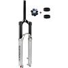 BSFHQS Forcella Ammortizzata per Mountain Bike 27,5 29 Pollici Forcella Pneumatica con Freno A Disco Corsa 140mm Forcella Anteriore A Sgancio Rapido 9 * 100mm, Smorzamento(Straight,27.5 White)