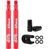 QUILSTM Steli valvola tubeless in lega di alluminio, resistenti e impermeabili, anello di tenuta per valvola Presta, realizzato in gel di silice, estensore, 2 pezzi neri, 80 mm